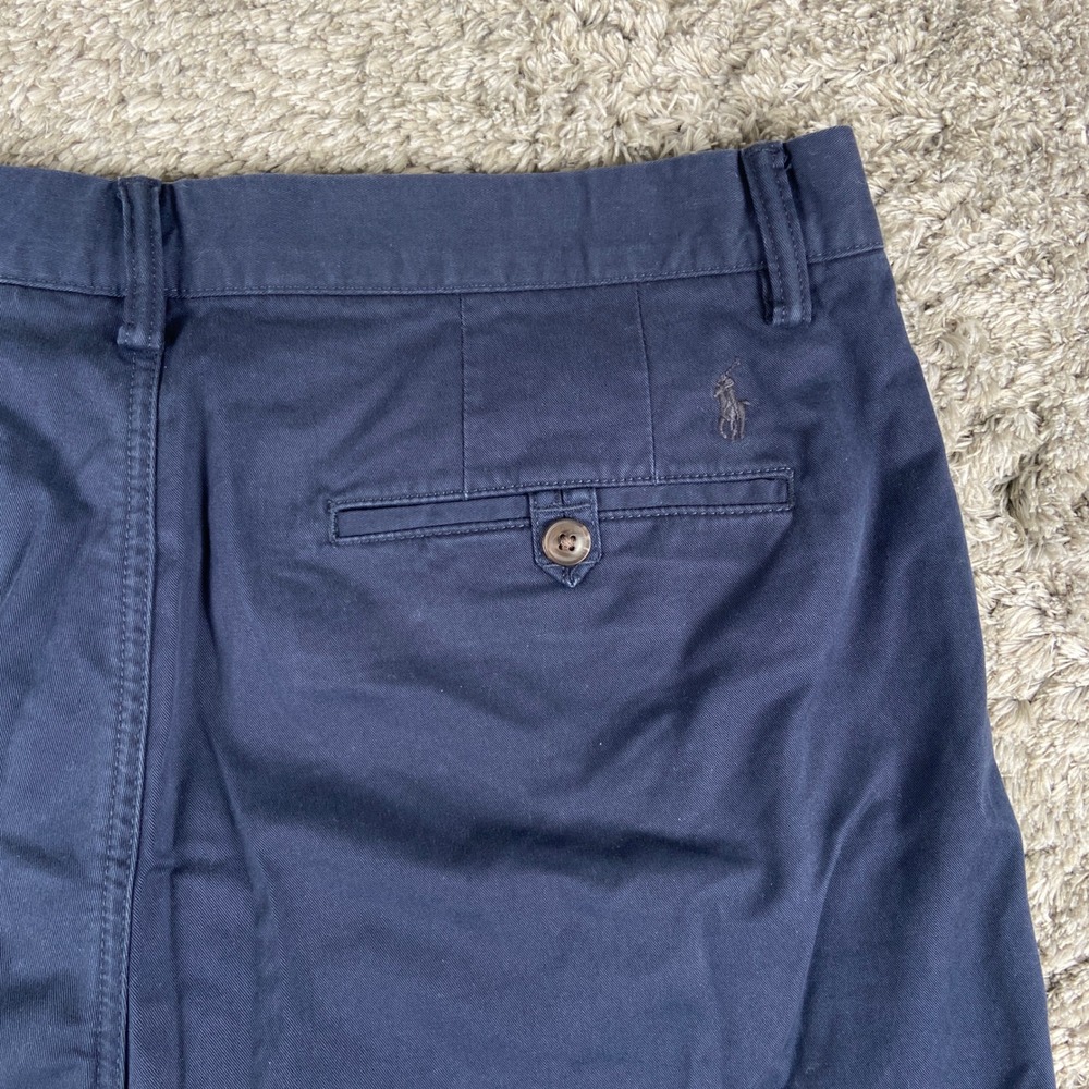 Polo Ralph Lauren 9-Inch Stretch Classic Fit Chino Shorts Mens 35 Blue‎ Cotton